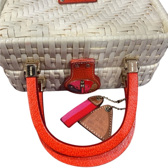 Kate Spade Cream and Brown Satchel with Woven Texture - Picture 6 of 13